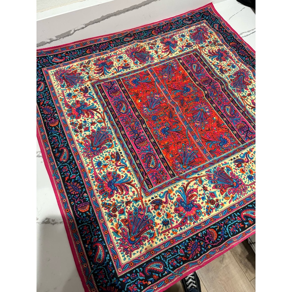 Vintage Handkerchief Colorful 26" Square - Made in Japan - Polyester